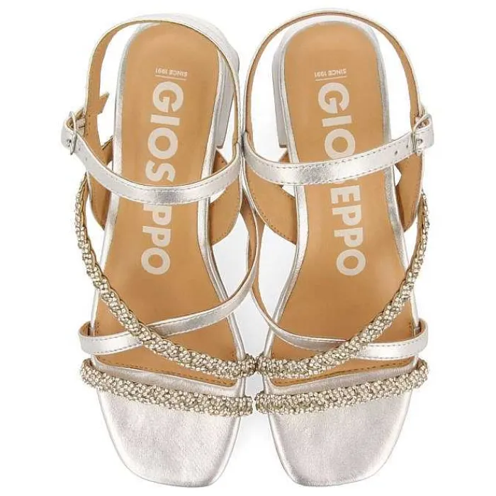 Gioseppo Sandalias Tacon<Sandalias De Tacon Plata Con Tiras Y Detalle De Pedreria Para Mujer Niscemi