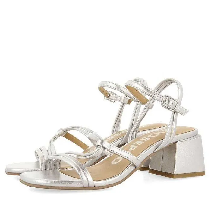 Gioseppo Sandalias Tacon<Sandalias De Tacon Plata Con Tiras Trenzadas Para Mujer Pustec