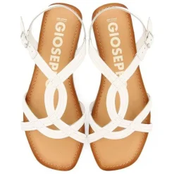 Gioseppo Sandalias Planas<Sandalias De Tira Cruzada De Piel Blanco Para Mujer Elbasan