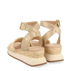 Gioseppo Sandalias Plataforma<Sandalias Deportivas Con Cuña Beige Y Oro Para Mujer Mehama