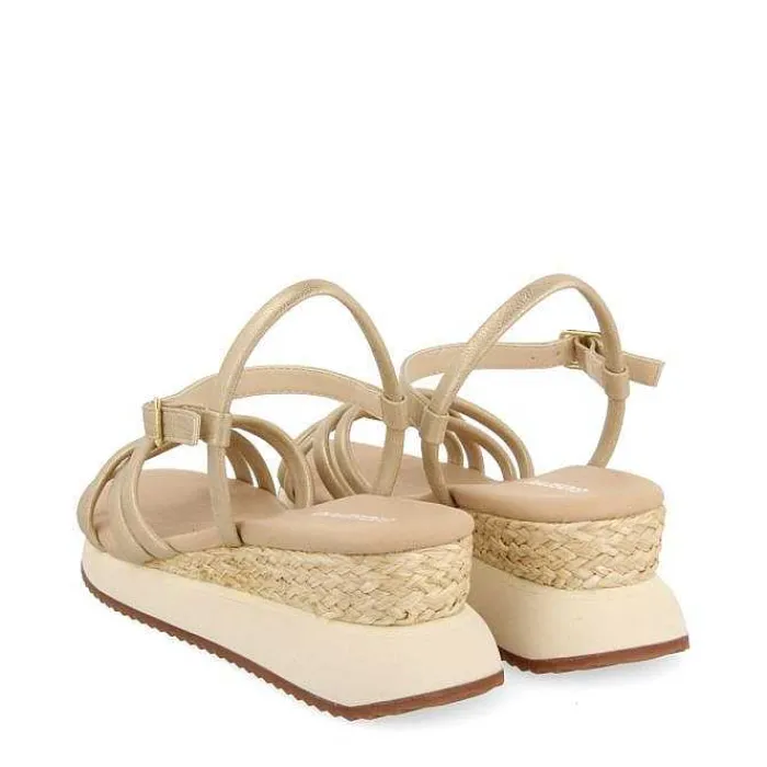 Gioseppo Sandalias Deportivas<Sandalias Dorada Con Cuña Y Tirantes Tubulares Para Mujer Permet