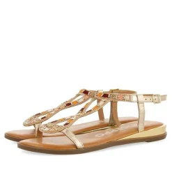 Gioseppo Sandalias Planas<Sandalias Dorada Con Piedras Multicolor Para Mujer Mulion