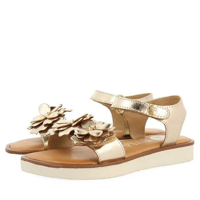 Gioseppo Niñas |Sandalias<Sandalias Doradas De Piel Con Adorno De Flores Para Nina Y Nino Nehalem