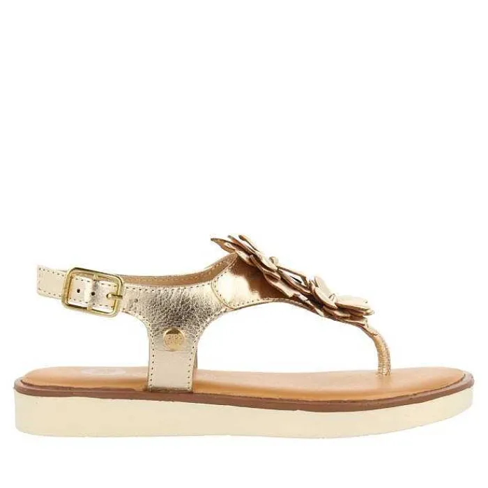 Gioseppo Niñas |Sandalias<Sandalias Doradas De Piel Con Adorno De Flores Para Nina Y Nino Imotski