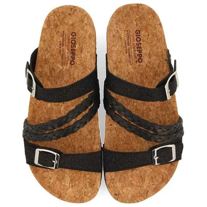 Gioseppo Chancletas<Sandalias Estilo Bio Con Tiras Negras Y Hebilla Para Mujer Loupian