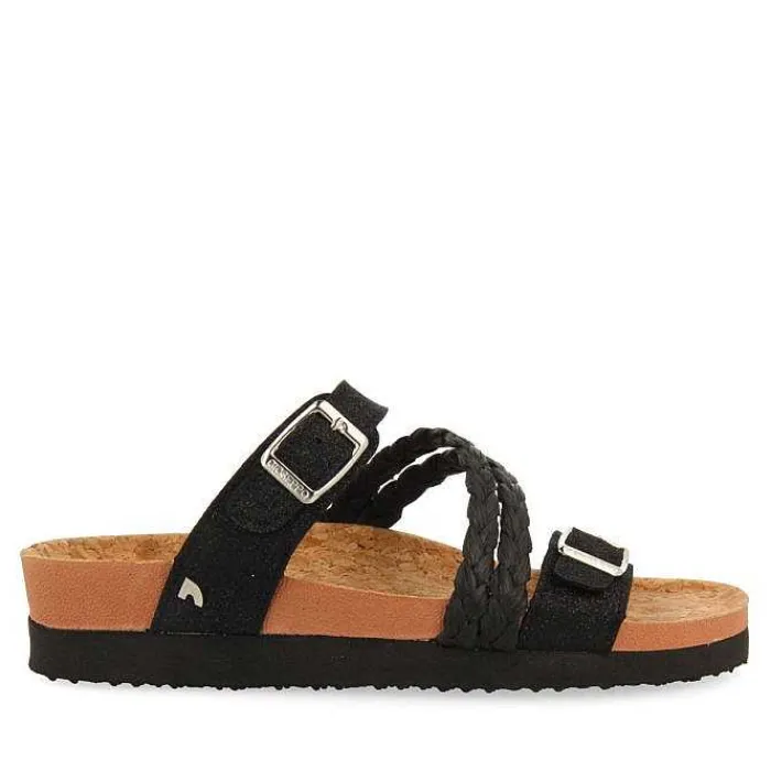 Gioseppo Chancletas<Sandalias Estilo Bio Con Tiras Negras Y Hebilla Para Mujer Loupian