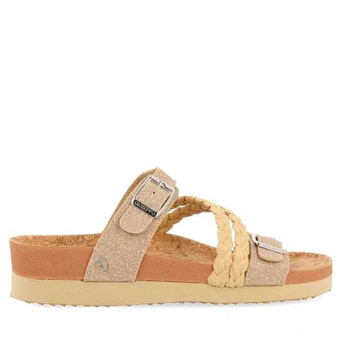 Gioseppo Chancletas<Sandalias Estilo Bio Con Tirantes Dorados Y Hebilla Para Mujer Loupian