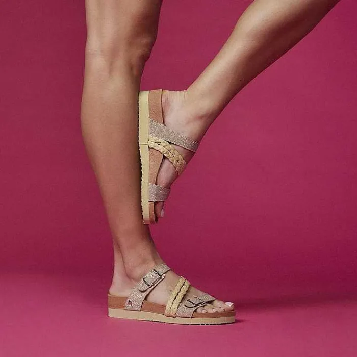 Gioseppo Chancletas<Sandalias Estilo Bio Con Tirantes Dorados Y Hebilla Para Mujer Loupian