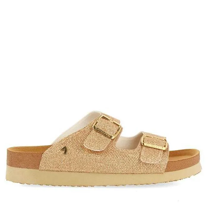 Gioseppo Chancletas<Sandalias Estilo Bio Dorado Con Tiras Y Hebilla Para Mujer Margate
