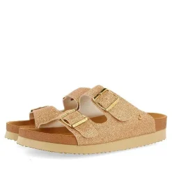 Gioseppo Chancletas<Sandalias Estilo Bio Dorado Con Tiras Y Hebilla Para Mujer Margate