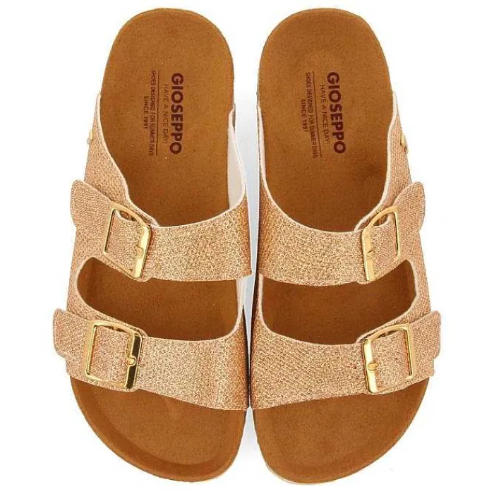 Gioseppo Chancletas<Sandalias Estilo Bio Dorado Con Tiras Y Hebilla Para Mujer Margate