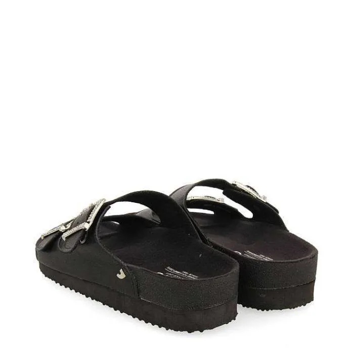 Gioseppo Chancletas<Sandalias Estilo Bio Negras Con Tiras Y Hebilla Para Mujer Eldridge