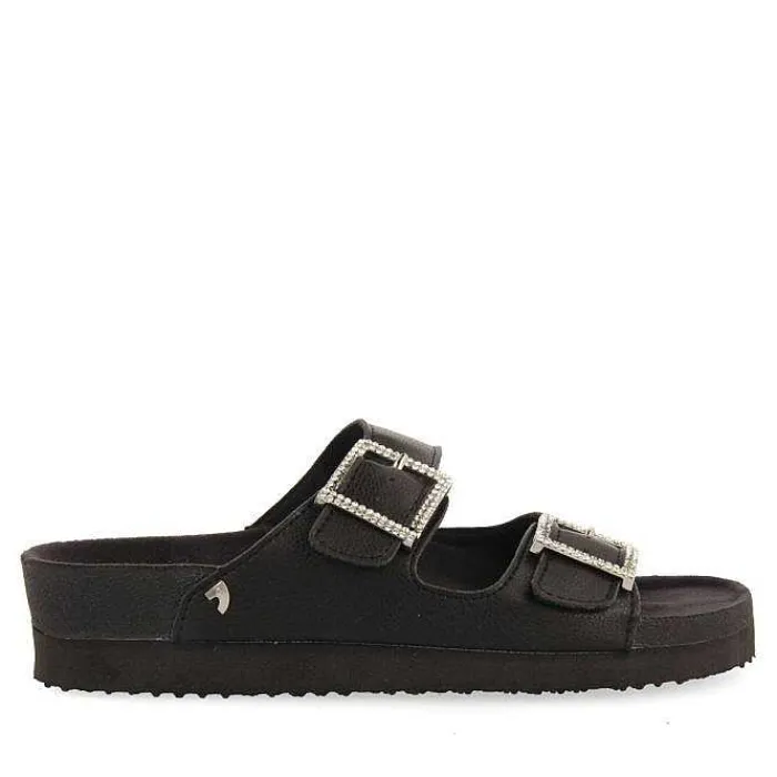 Gioseppo Chancletas<Sandalias Estilo Bio Negras Con Tiras Y Hebilla Para Mujer Eldridge