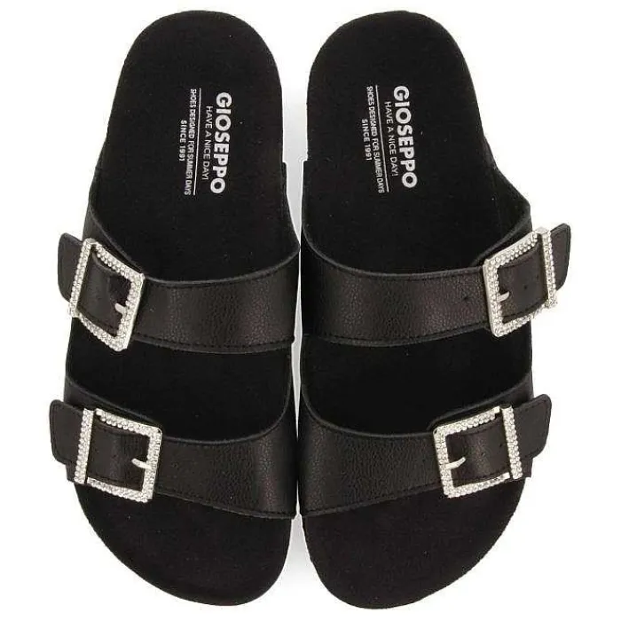 Gioseppo Chancletas<Sandalias Estilo Bio Negras Con Tiras Y Hebilla Para Mujer Eldridge
