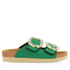 Gioseppo Sandalias Planas<Sandalias Estilo Bio Verde Mujer Aderklaa Adorno Joya