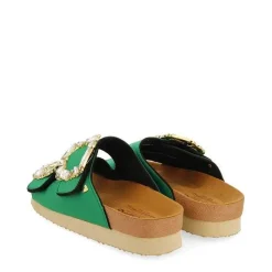 Gioseppo Sandalias Planas<Sandalias Estilo Bio Verde Mujer Aderklaa Adorno Joya
