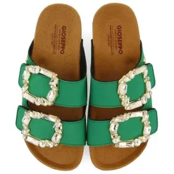 Gioseppo Sandalias Planas<Sandalias Estilo Bio Verde Mujer Aderklaa Adorno Joya