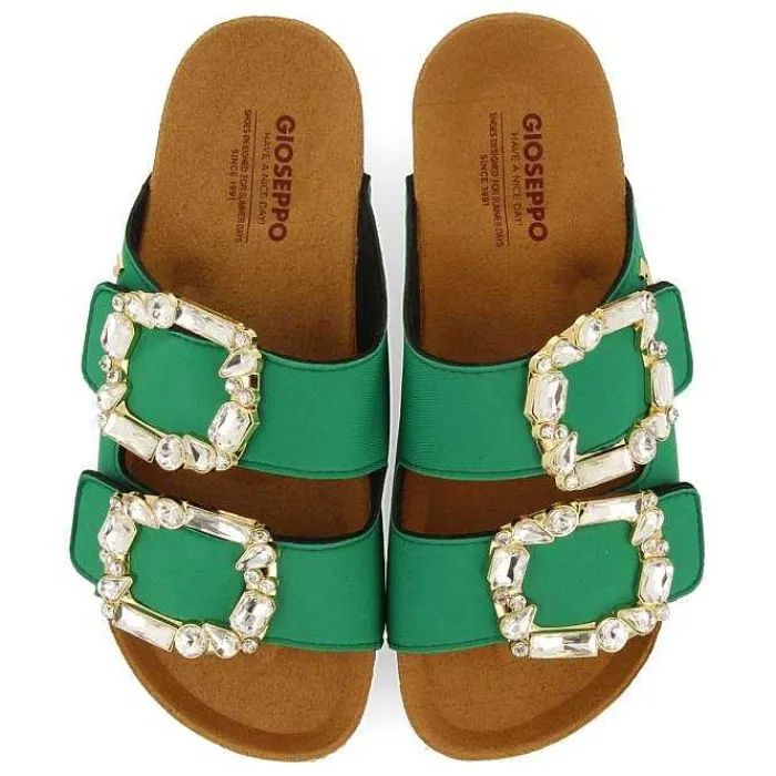 Gioseppo Sandalias Planas<Sandalias Estilo Bio Verde Mujer Aderklaa Adorno Joya