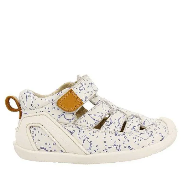 Gioseppo Bebe |Mi Primer Gioseppo<Sandalias Estilo Cangrejo De Piel Blanca Con Estampado Fantasia Para Bebe Devoll