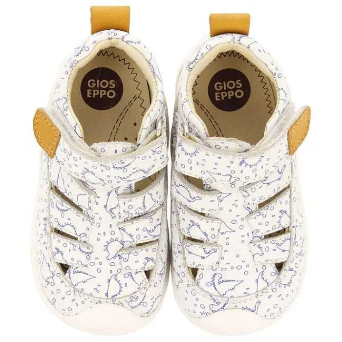 Gioseppo Bebe |Mi Primer Gioseppo<Sandalias Estilo Cangrejo De Piel Blanca Con Estampado Fantasia Para Bebe Devoll