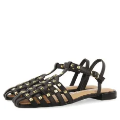 Gioseppo Bailarinas<Sandalias Estilo Cangrejo De Piel Negra Con Tachuelas Para Mujer Canby
