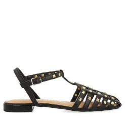 Gioseppo Bailarinas<Sandalias Estilo Cangrejo De Piel Negra Con Tachuelas Para Mujer Canby