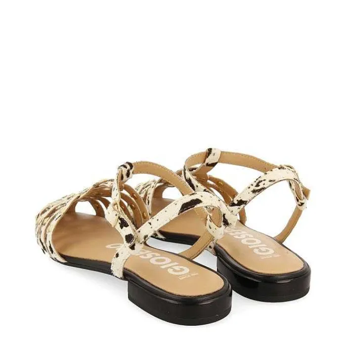 Gioseppo Bailarinas<Sandalias Estilo Cangrejo De Piel Con Estampado Animal Y Tachuelas Para Mujer De Connerton