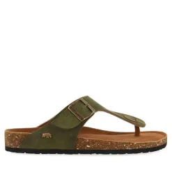 Gioseppo Chancletas<Sandalias Estilo Griego De Piel Khaki Con Suela Bio Para Hombre Ruskin