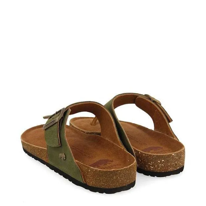 Gioseppo Chancletas<Sandalias Estilo Griego De Piel Khaki Con Suela Bio Para Hombre Ruskin