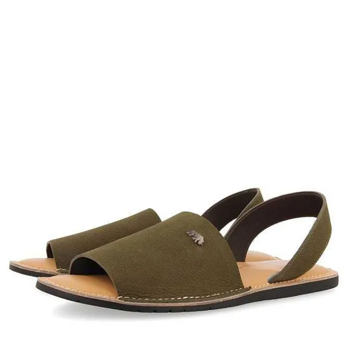 Gioseppo Chancletas<Sandalias Estilo Menorquinas De Piel Khaki Para Hombre Penryn