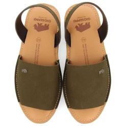 Gioseppo Chancletas<Sandalias Estilo Menorquinas De Piel Khaki Para Hombre Penryn