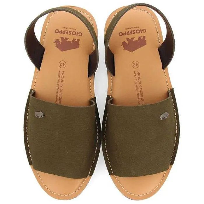 Gioseppo Chancletas<Sandalias Estilo Menorquinas De Piel Khaki Para Hombre Penryn