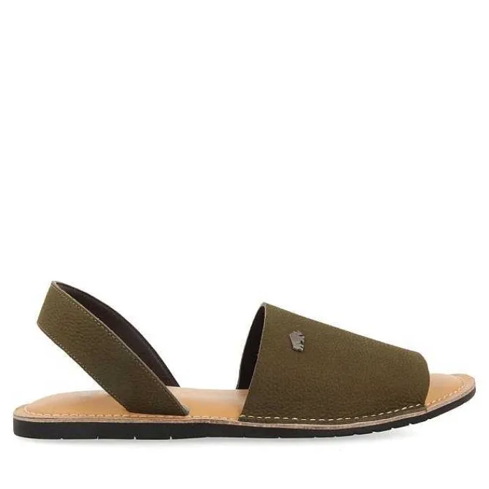 Gioseppo Chancletas<Sandalias Estilo Menorquinas De Piel Khaki Para Hombre Penryn