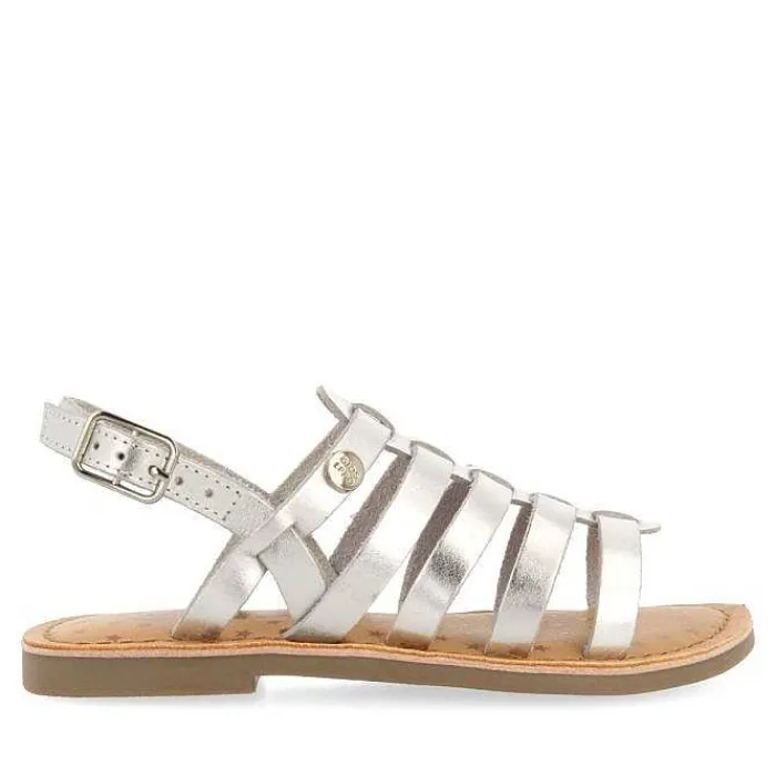 Gioseppo Niñas |Sandalias<Sandalias Estilo Romano Piel Plata Nina Y Nino Leni