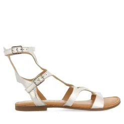 Gioseppo Sandalias Planas<Sandalias Estilo Romano Piel Plata Para Mujer Topoje
