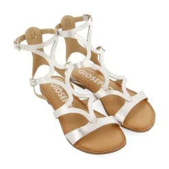 Gioseppo Sandalias Planas<Sandalias Estilo Romano Piel Plata Para Mujer Topoje