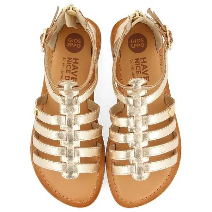 Gioseppo Niñas |Sandalias<Sandalias Estilo Romano Piel Plata Nina Y Nino Benicia