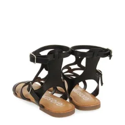 Gioseppo Sandalias Planas<Sandalias Estilo Romano Piel Negra Para Mujer Topoje