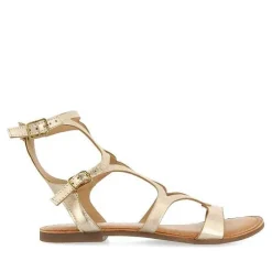 Gioseppo Sandalias Planas<Sandalias Estilo Romano Piel Color Platino Para Mujer Topoje