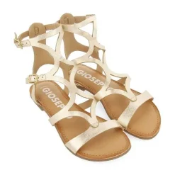 Gioseppo Sandalias Planas<Sandalias Estilo Romano Piel Color Platino Para Mujer Topoje