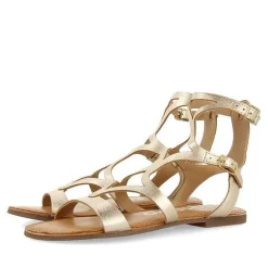 Gioseppo Sandalias Planas<Sandalias Estilo Romano Piel Color Platino Para Mujer Topoje