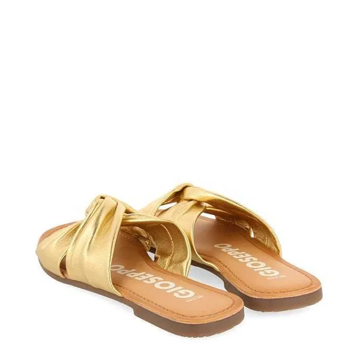 Gioseppo Sandalias Planas<Sandalias Estilo Slip De Piel Dorada Para Mujer Agira