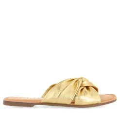 Gioseppo Sandalias Planas<Sandalias Estilo Slip De Piel Dorada Para Mujer Agira