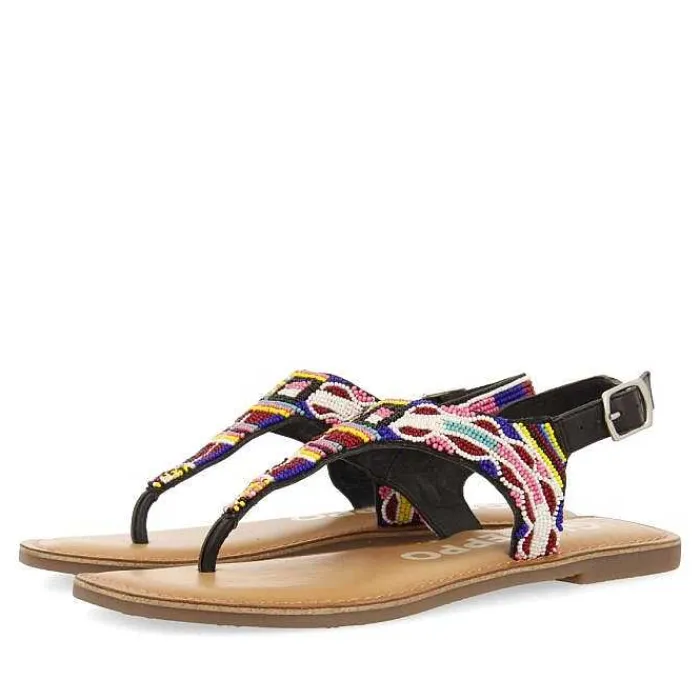 Gioseppo Sandalias Planas<Sandalias Etnicas Con Piedras Multicolor Para Mujer Saitash