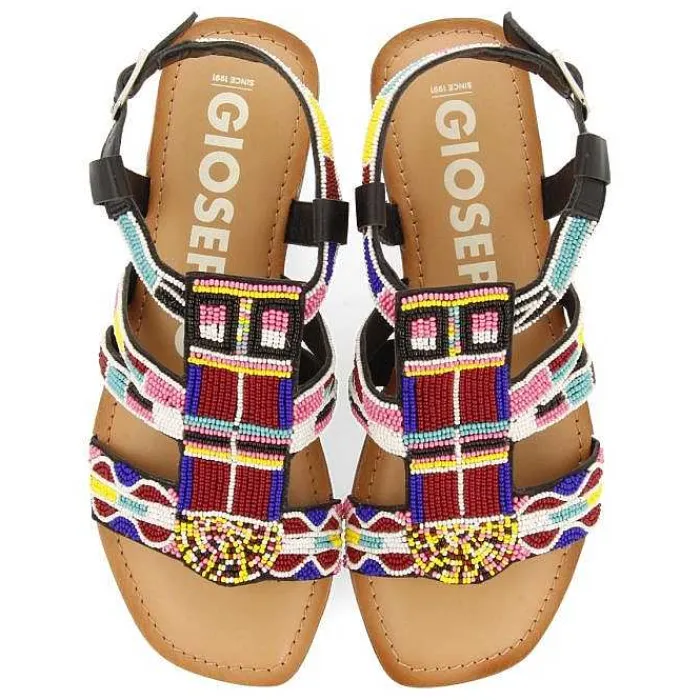 Gioseppo Sandalias Planas<Sandalias Etnicas De Piedra Multicolor Para Mujer Raccuja