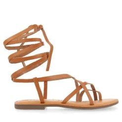 Gioseppo Sandalias Planas<Sandalias Lussat Con Tiras Finas Color Canela Para Atar Alrededor De La Pierna