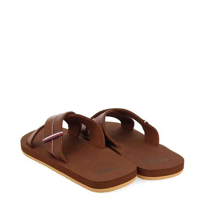 Gioseppo Chancletas<Sandalias Marron Con Tira Cruzada Y Detalles De Color Para Hombre Elkton