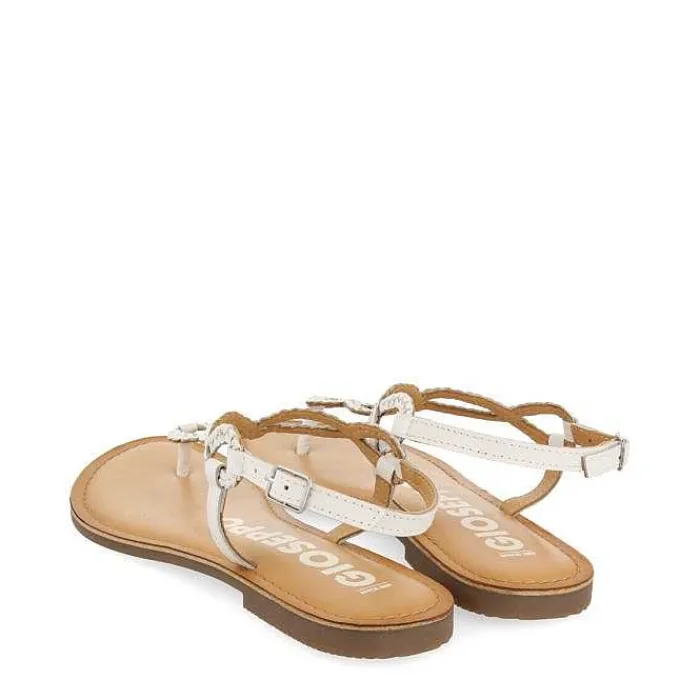 Gioseppo Sandalias Planas<Sandalias Merignas De Mujer Con Tiras Trenzadas Blancas.