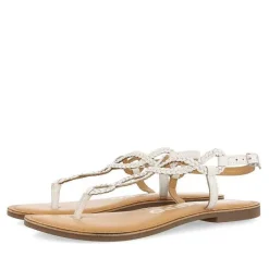 Gioseppo Sandalias Planas<Sandalias Merignas De Mujer Con Tiras Trenzadas Blancas.