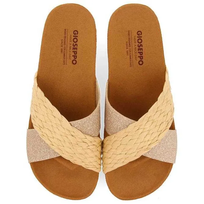 Gioseppo Chancletas<Sandalias Mujer Cuña Tiras Color Natural Goulds